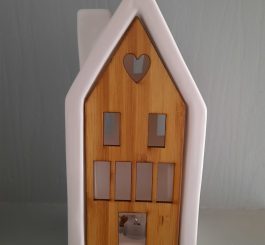 Ceramic LED House with wooden front