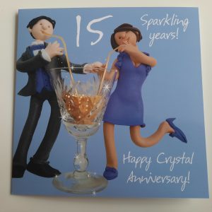Wedding Anniversary Card - 15th Crystal Anniversary Card
