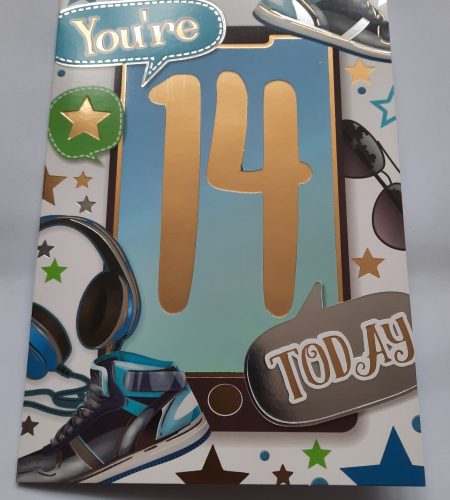 Age 14 Birthday Card Male - 14th birthday card