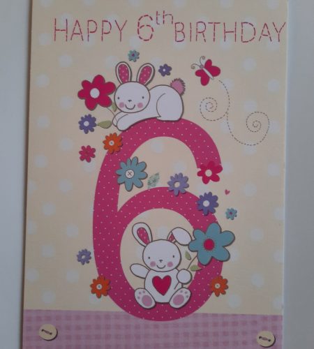 Age 6 Birthday Card Female