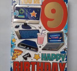 Age 9 Birthday Card Male - 9th birthday card