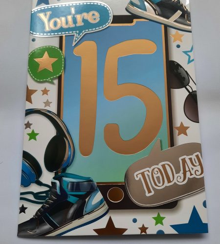 Age 15 Birthday Card Male - 15th Birthday card