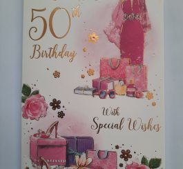 Age 50 Birthday Card Female - 50th Birthday card