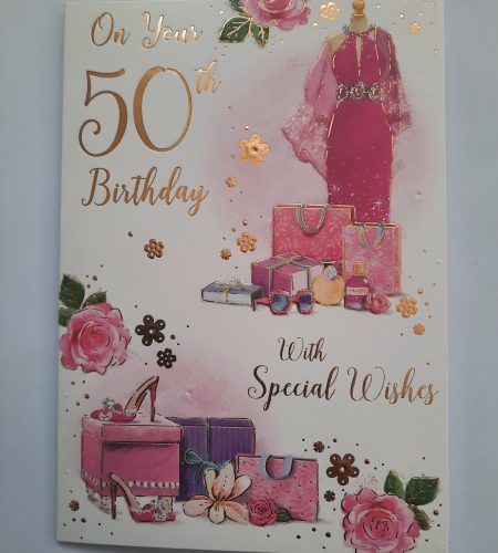 Age 50 Birthday Card Female - 50th Birthday card