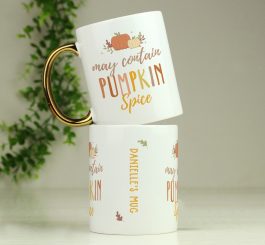 Personalised Pumpkin Spice Gold Handle Mug