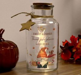 Personalised Autumn Gonk LED light up jar