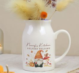 Personalised Autumn Gonk Flower Jug Vase