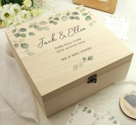 Personalised Botanical Wooden Keepsake Box