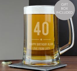 Personalised Big Age Glass Pint Stern Tankard