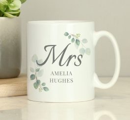 Personalised Botanical Mrs Mug