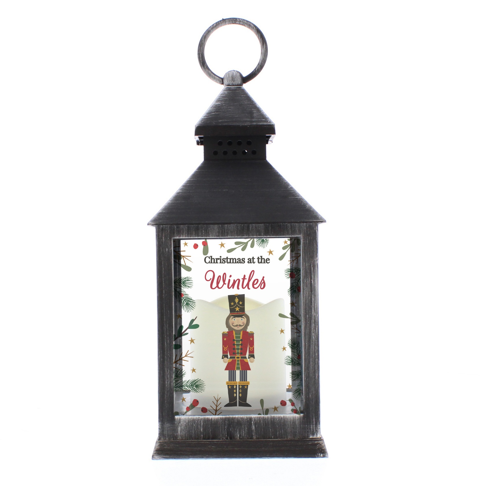 Personalised Christmas Nutcracker Black Lantern - Image 5