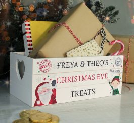 Personalised Christmas White Wooden Crate