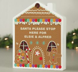 Personalised Gingerbread House Christmas Wooden Ornament