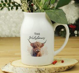 Personalised Highland Cow Flower Jug