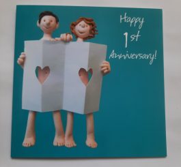 Wedding Anniversary Card - 1st Paper Anniversary Card