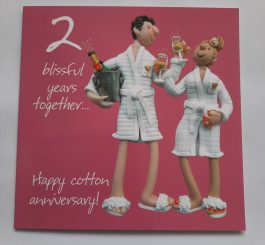 Wedding Anniversary Card - 2nd Cotton Anniversary Card