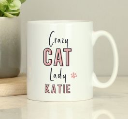 Personalised Crazy Cat Lady Mug