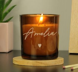 Personalised Amber Glass Candle