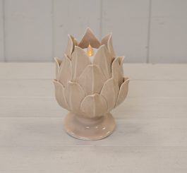 Natural Glazed Artichoke Candle Holder