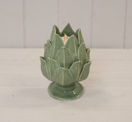 Sage Green Ceramic Artichoke Candle Holder